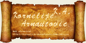 Kornelije Arnautović vizit kartica